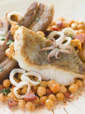 Ensalada de garbanzos con bacalao