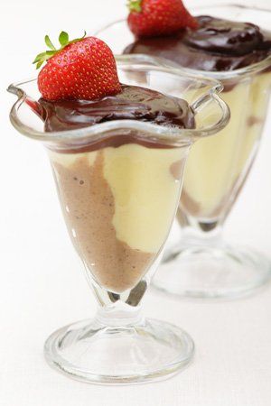 Crema de vainilla con chocolate