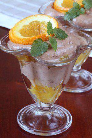 Mousse de chocolate con leche y naranja