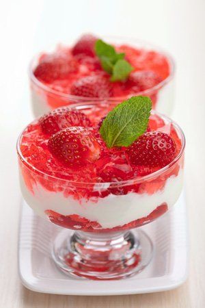 Copa de fresas con nata