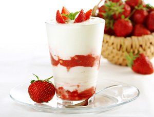 Batido de yogur y fresas