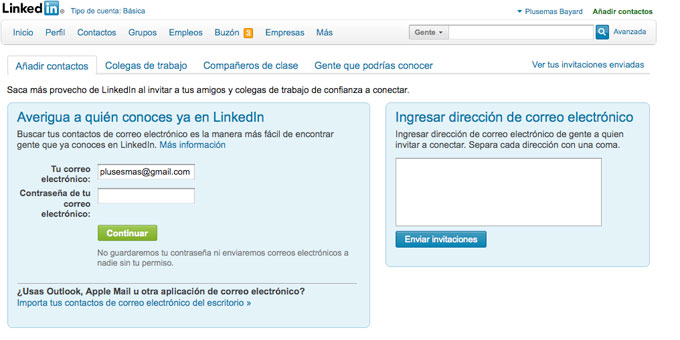 LINKEDIN: Contactos