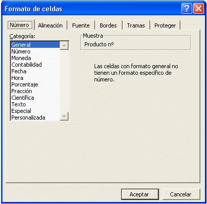 Formato de celdas